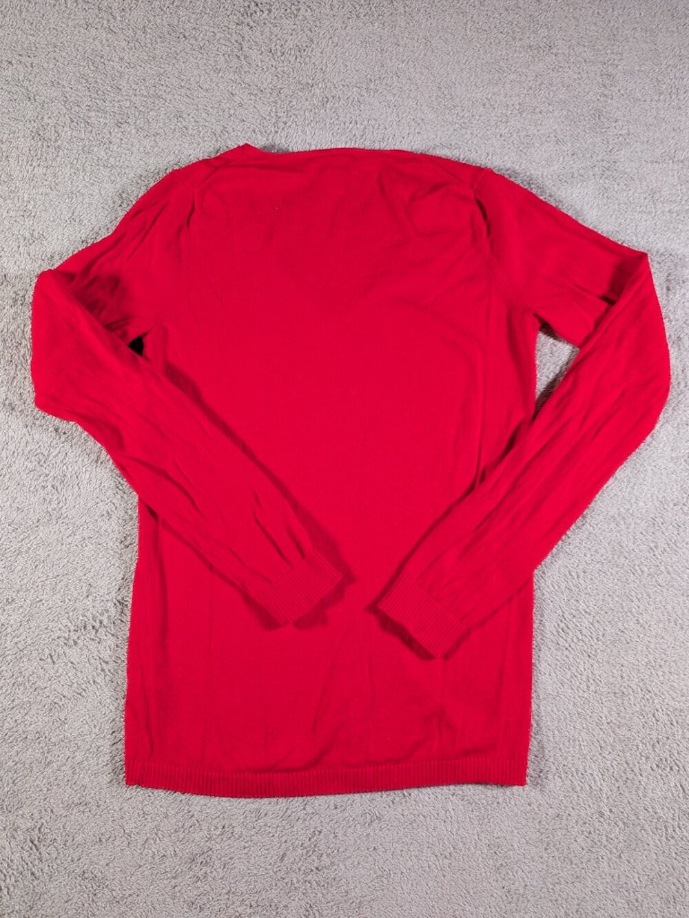 Lacoste Women's Red 100% Cotton V-Neck Sweater Size 38 (S/M) - Picture 11 of 11